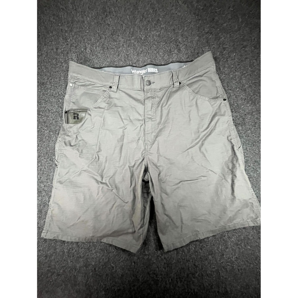 Wrangler RIGGS Workwear Cargo Shorts Mens 42 Gray Ripstop Carpenter Utility